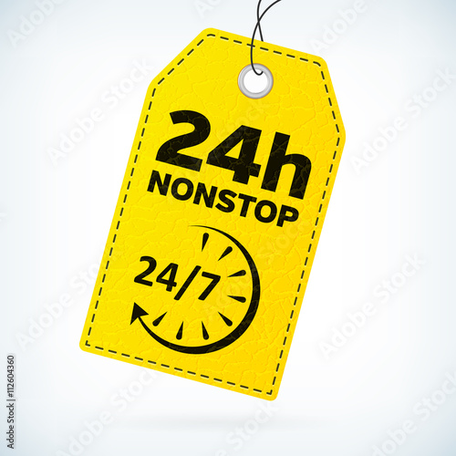 Yellow leather detailed business label 24h nonstop