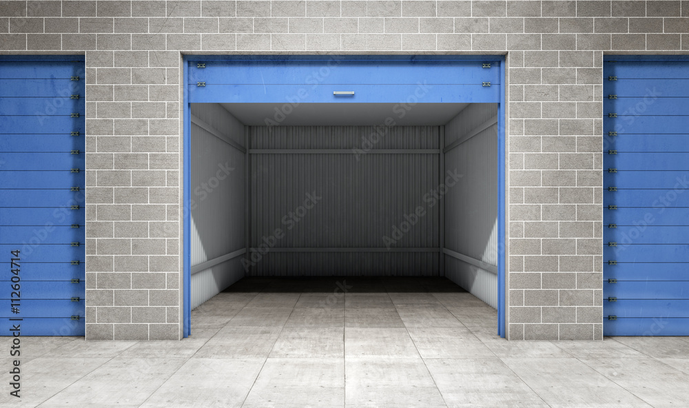 Empty Open Door Self Storage Unit 3d, How To Open A Storage Door