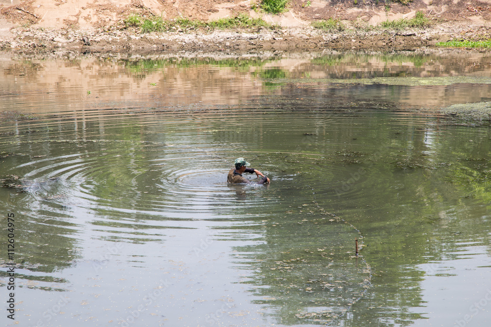 Fisherman in Ping River in Lampang City Thailand
Fisherman in Ping River in Lampang City Thailand