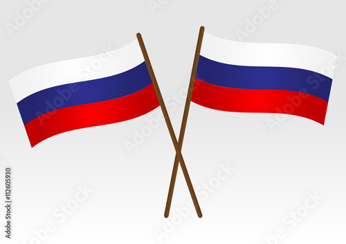 Free Download Flag of Russia. Two crossed Russian flag with the shaft. - GFXLoad