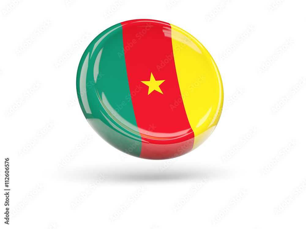 Obraz premium Flag of cameroon. Round icon