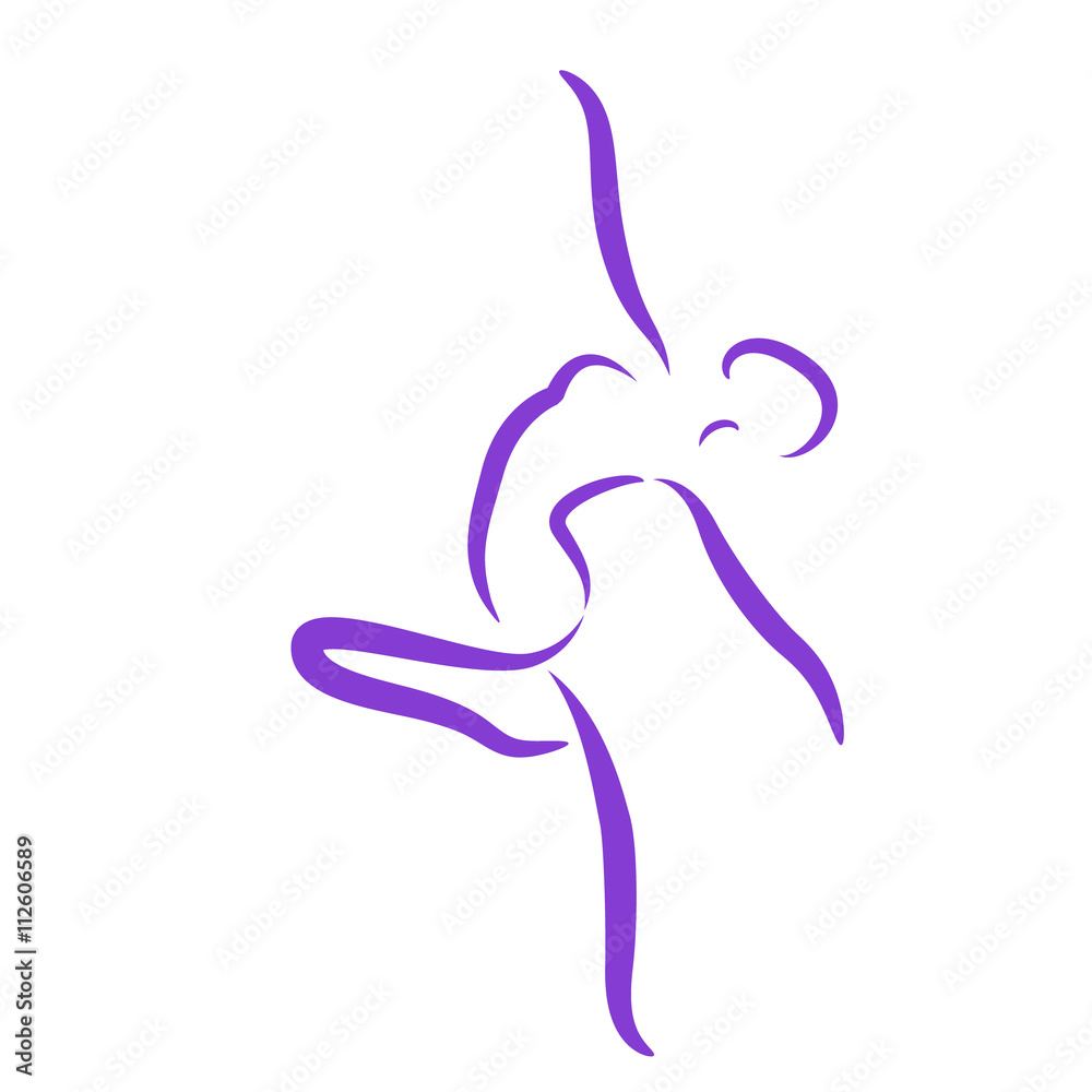 Dancing ballerina performs a jump. Dancing ballerina performs a jump.