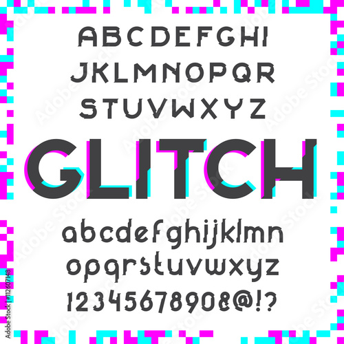 Glitch Font set