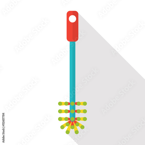 Vector flat toilet brush icon