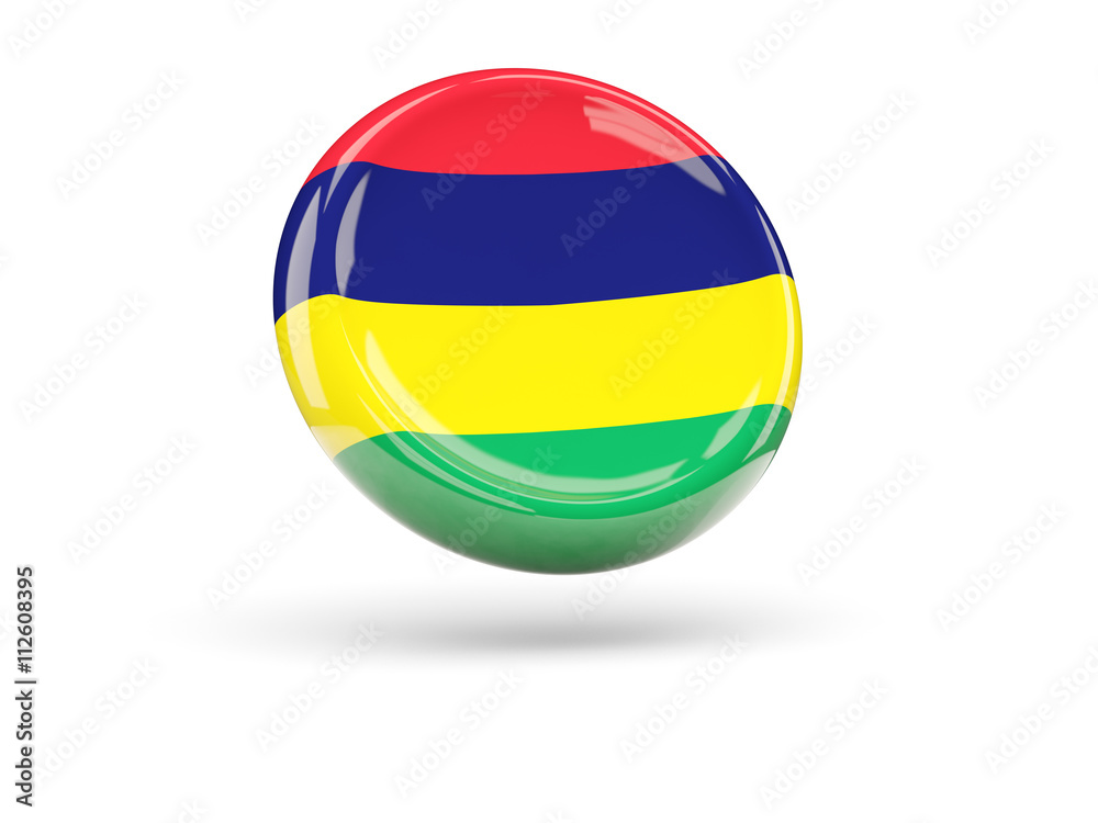 Flag of mauritius. Round icon