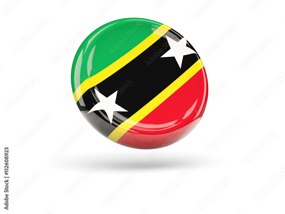 Flag of saint kitts and nevis. Round icon