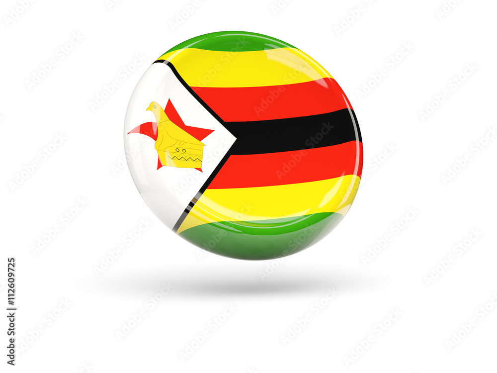 Flag of zimbabwe. Round icon