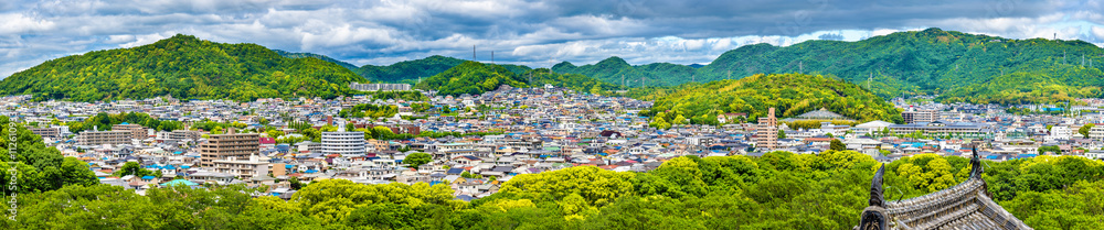View of Himeji city from the castle - Japan