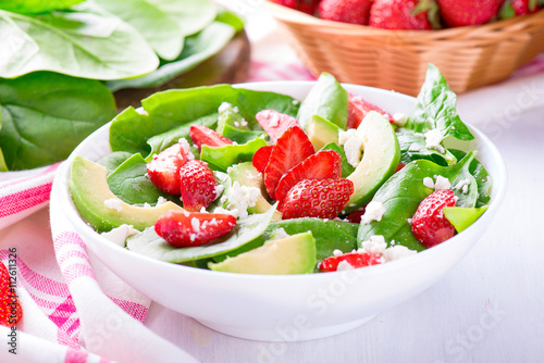 Wallpaper Mural Summer salad with strawberry, avocado and spinach Torontodigital.ca