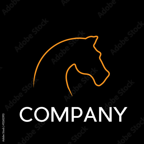 Vector sign horse in flat design
