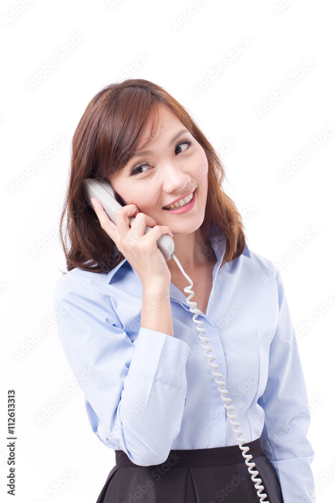 female office lady on phone, studio isolated of asian chinese wo female office lady on phone, studio isolated of asian chinese wo