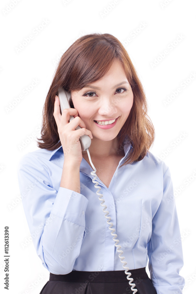 female office lady on phone, studio isolated of asian chinese wo female office lady on phone, studio isolated of asian chinese wo
