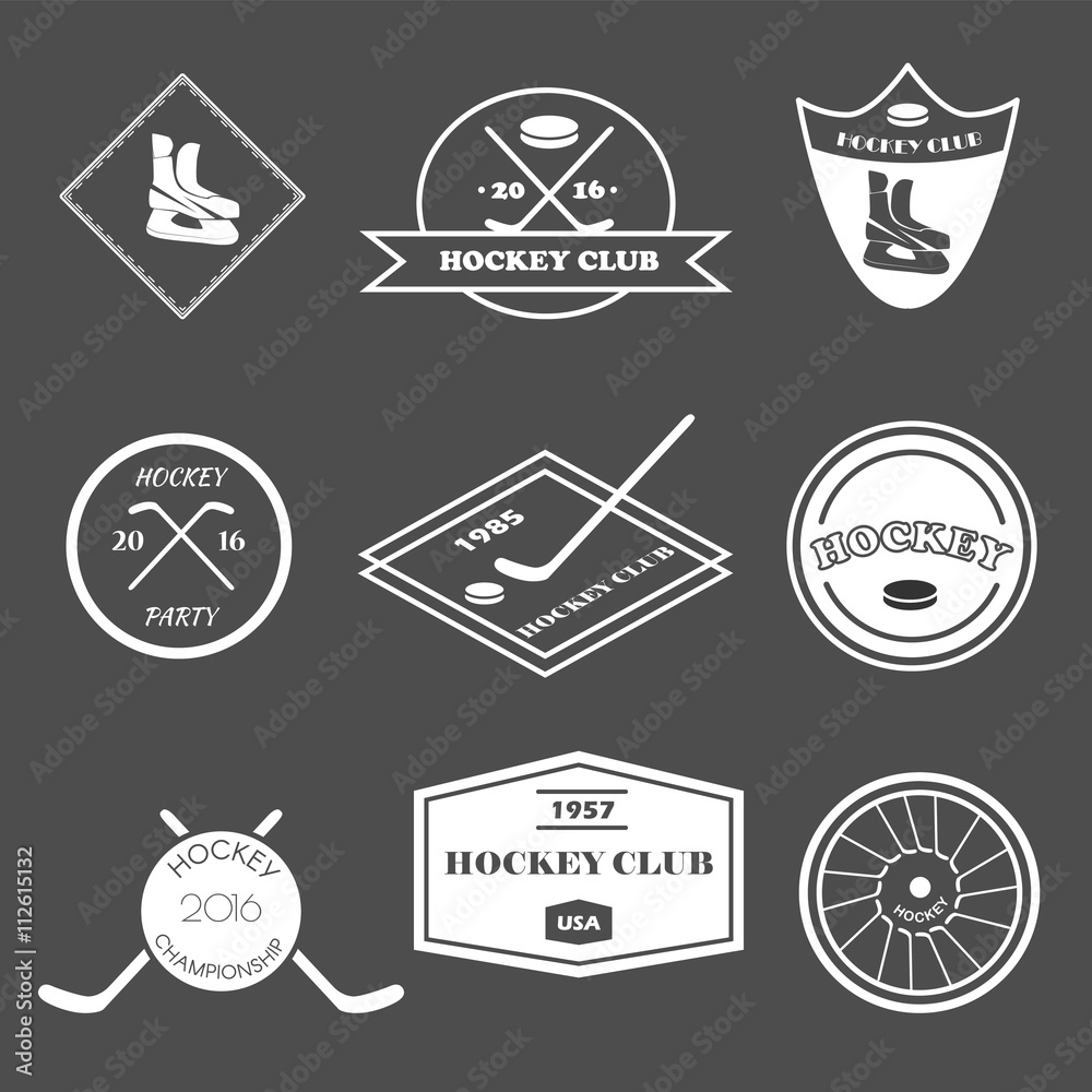 Naklejka premium Hockey logo set