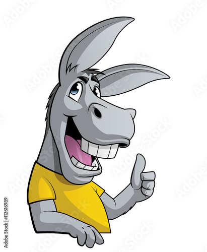 Donkey with thumbs up