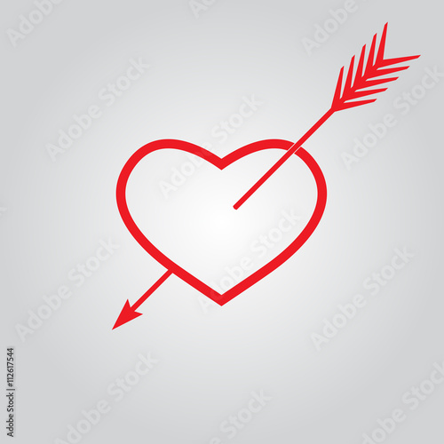 Heart with arrow. Vector icon.