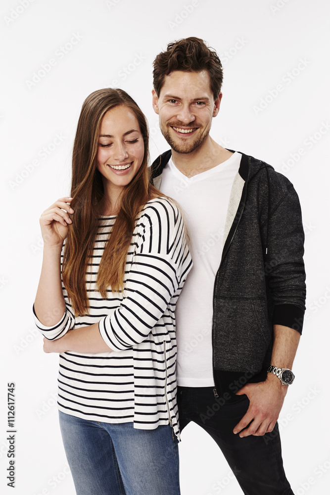 Loving couple embracing in studio Loving couple embracing in studio
