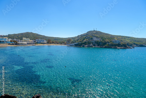 Vari beach in Syros, Cyclades, Greece. Panoramic view of one of © inbulb1