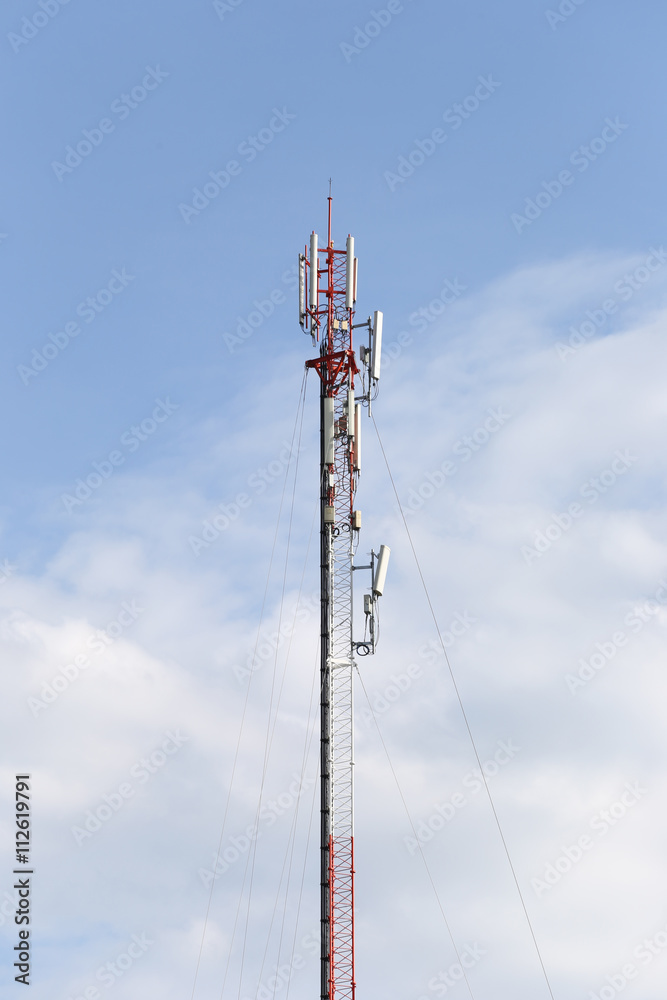 Antenna for Telephone communications in bright sky day time. Antenna for Telephone communications in bright sky day time.