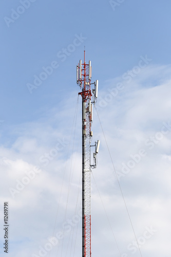 Antenna for Telephone communications in bright sky day time.