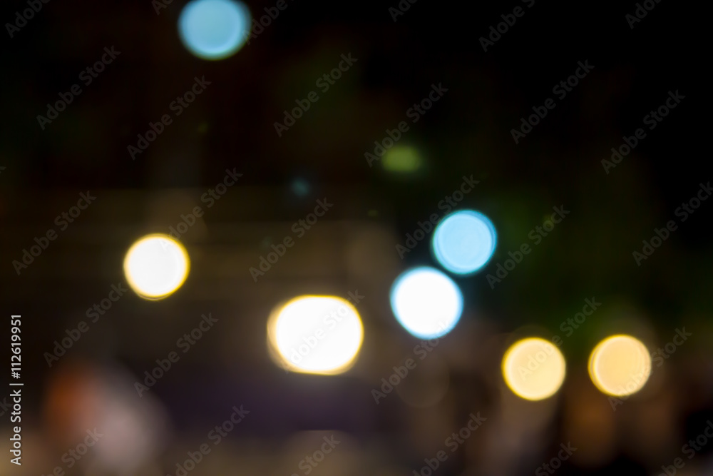 Blurry colorful lights of bokeh.