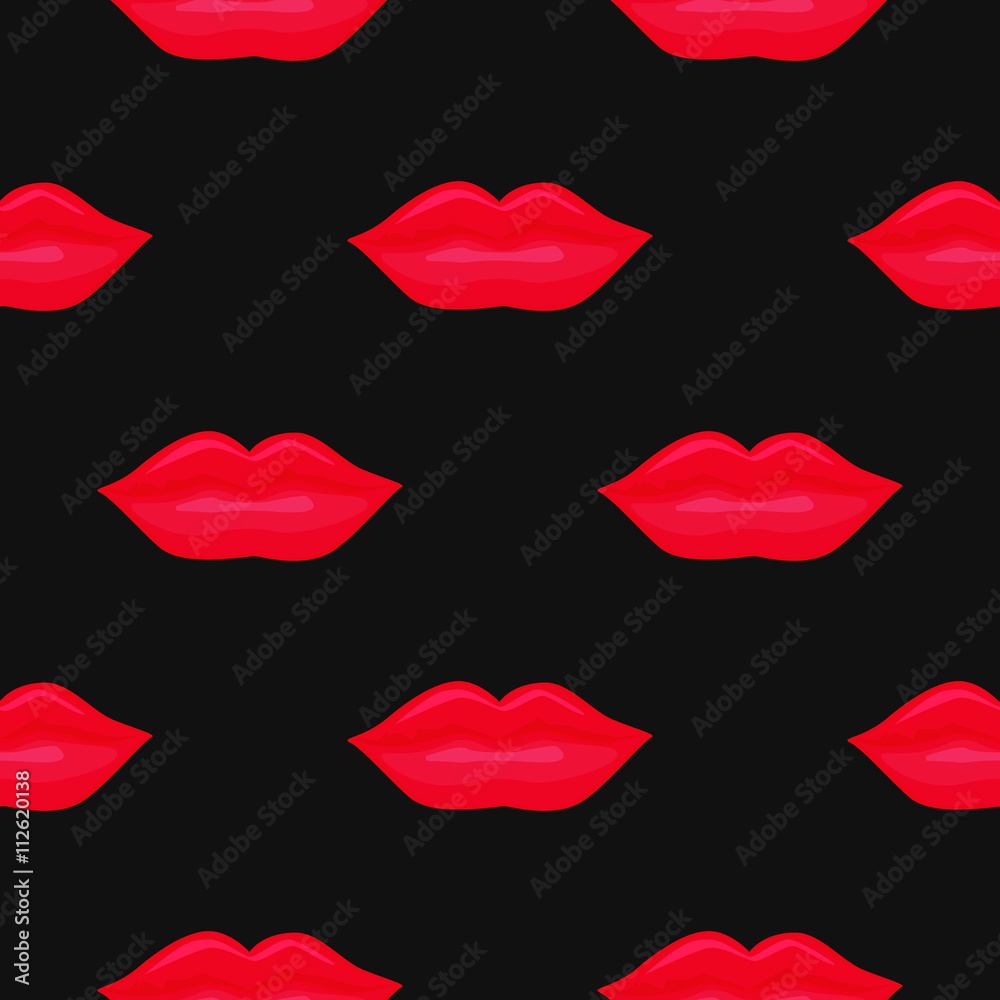 Vector seamless lip pattern in black and red colors. Sexy, romantic design for websites, wrapping, cover, booklet, brochure, card, wallpaper, fabric, textile Vector seamless lip pattern in black and red colors. Sexy, romantic design for websites, wrapping, cover, booklet, brochure, card, wallpaper, fabric, textile