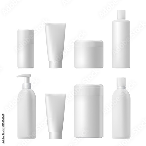 Cosmetic product. Plastic 3d bottle. Bottle template. Mockup.