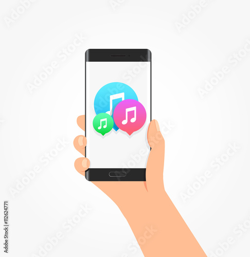 Music Icon Bubbles Phone Vector Illustration