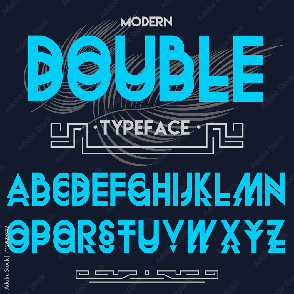 Font / typeface latin / abc and numbers / modern font for your design, vintage looking font