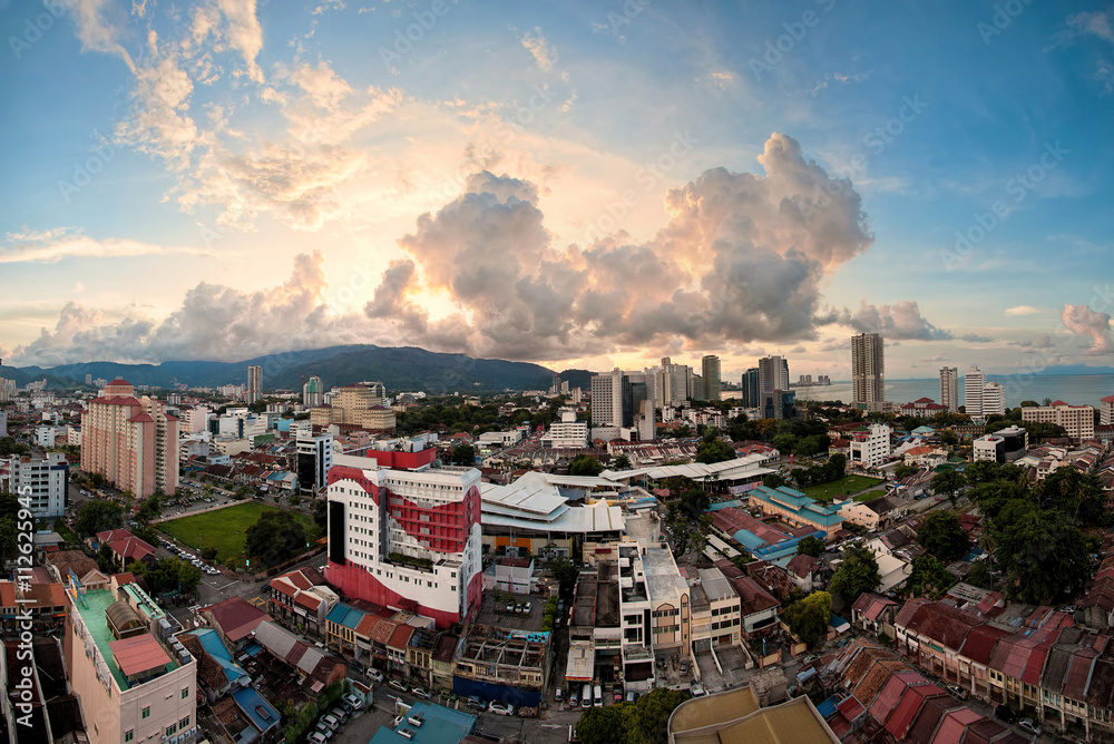 Beautiful Sunrise and Sunset in George Town, Penang, Malaysia