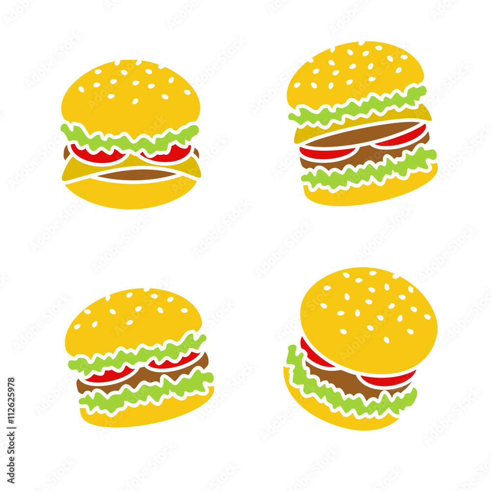 Hamburger set. Vector Hamburger set. Vector