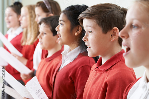 Stampa su tela Group Of Children Singing In School Choir