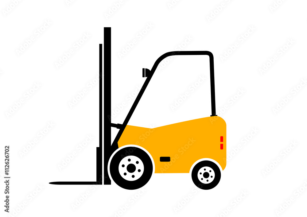 Forklift truck icon on white background