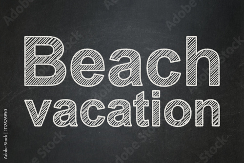 Tourism concept: Beach Vacation on chalkboard background