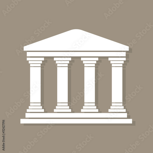 Vászonkép Architecture greek building symbol, with shadow, structure pillars, ancient arch