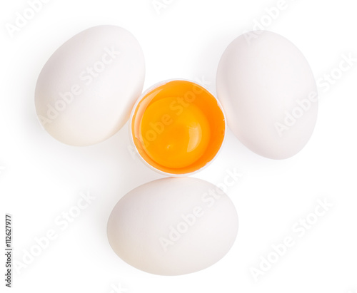Eggs isolated on the white