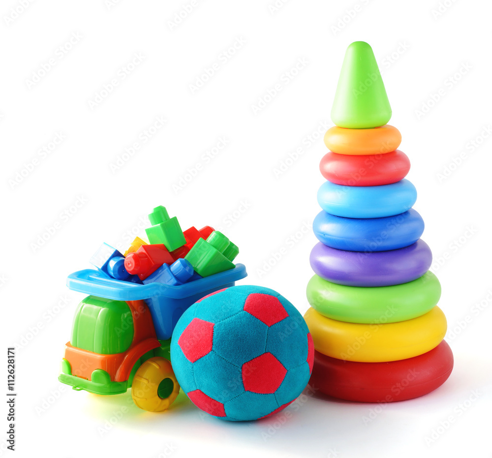 toys collection isolated on white background toys collection isolated on white background