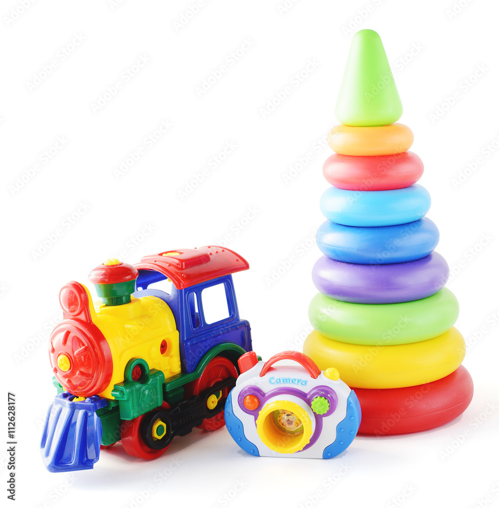 toys collection isolated on white background toys collection isolated on white background