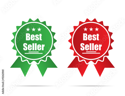 Best Seller Flat Ribbons green and red isolated