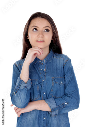 Attractive young woman with cowboy shirt