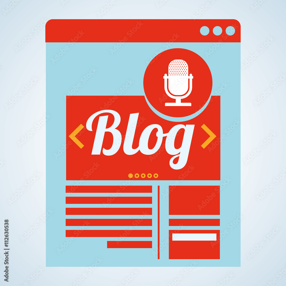 Naklejka premium Blogging design. social media icon. Isolated illustration , vector