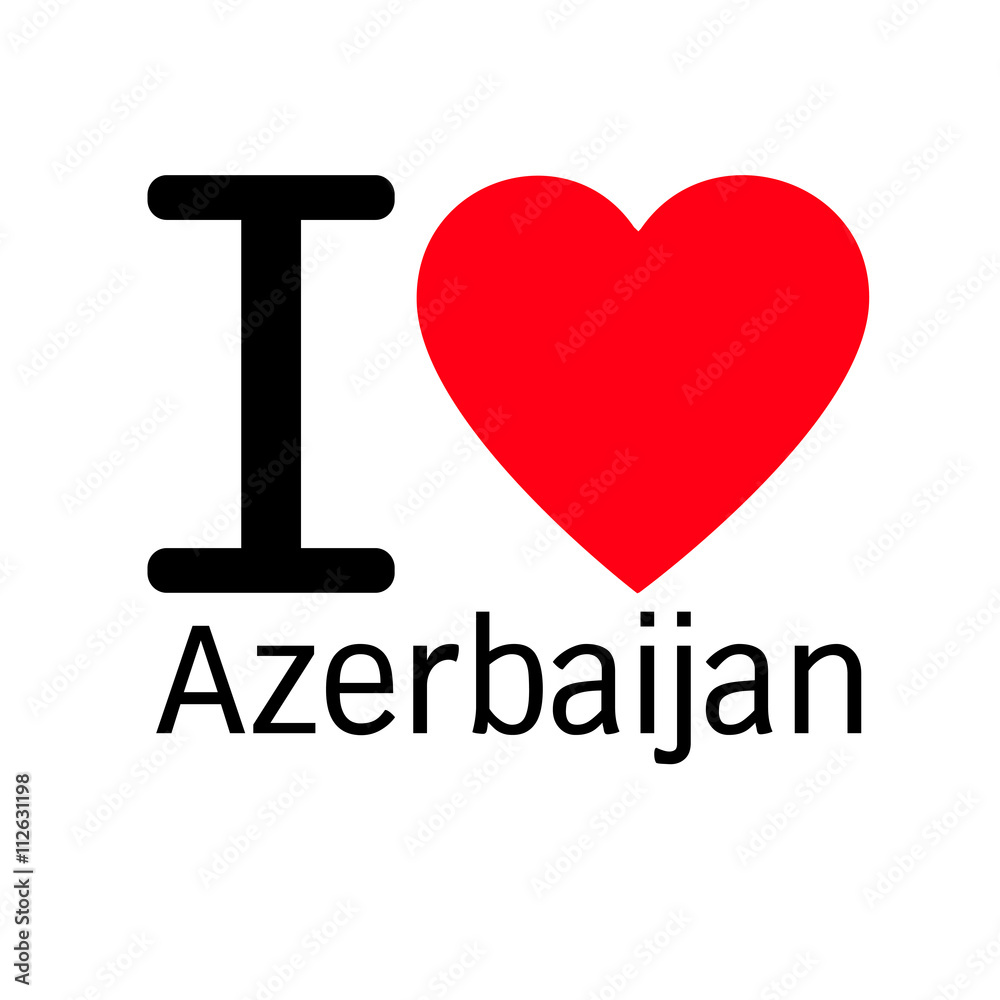 i love Azerbaijan lettering illustration design with heart sign i love Azerbaijan lettering illustration design with heart sign
