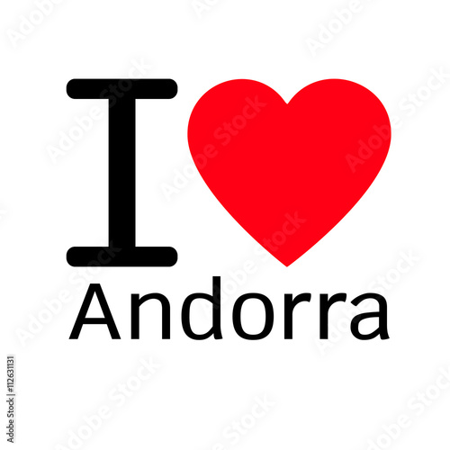 i love Andorra lettering illustration design with sign