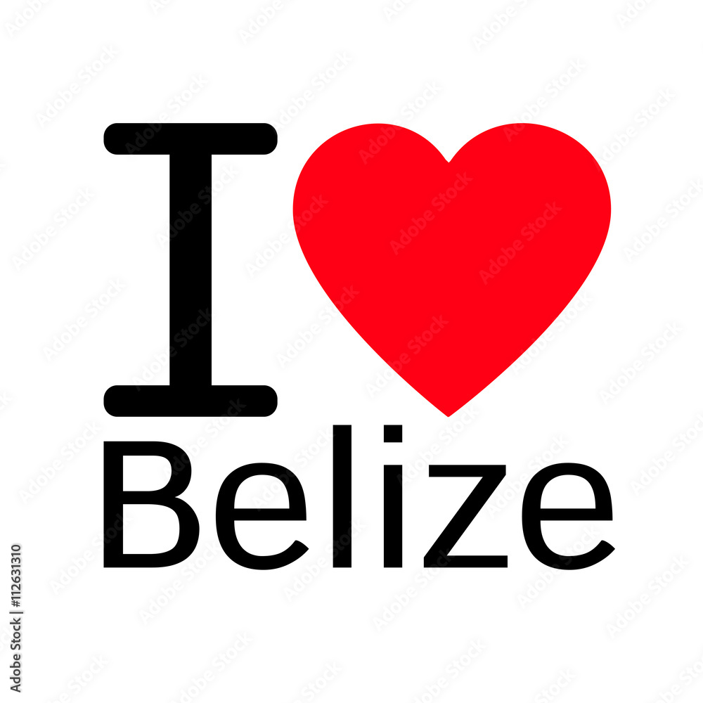i love Belize lettering illustration design with heart sign i love Belize lettering illustration design with heart sign