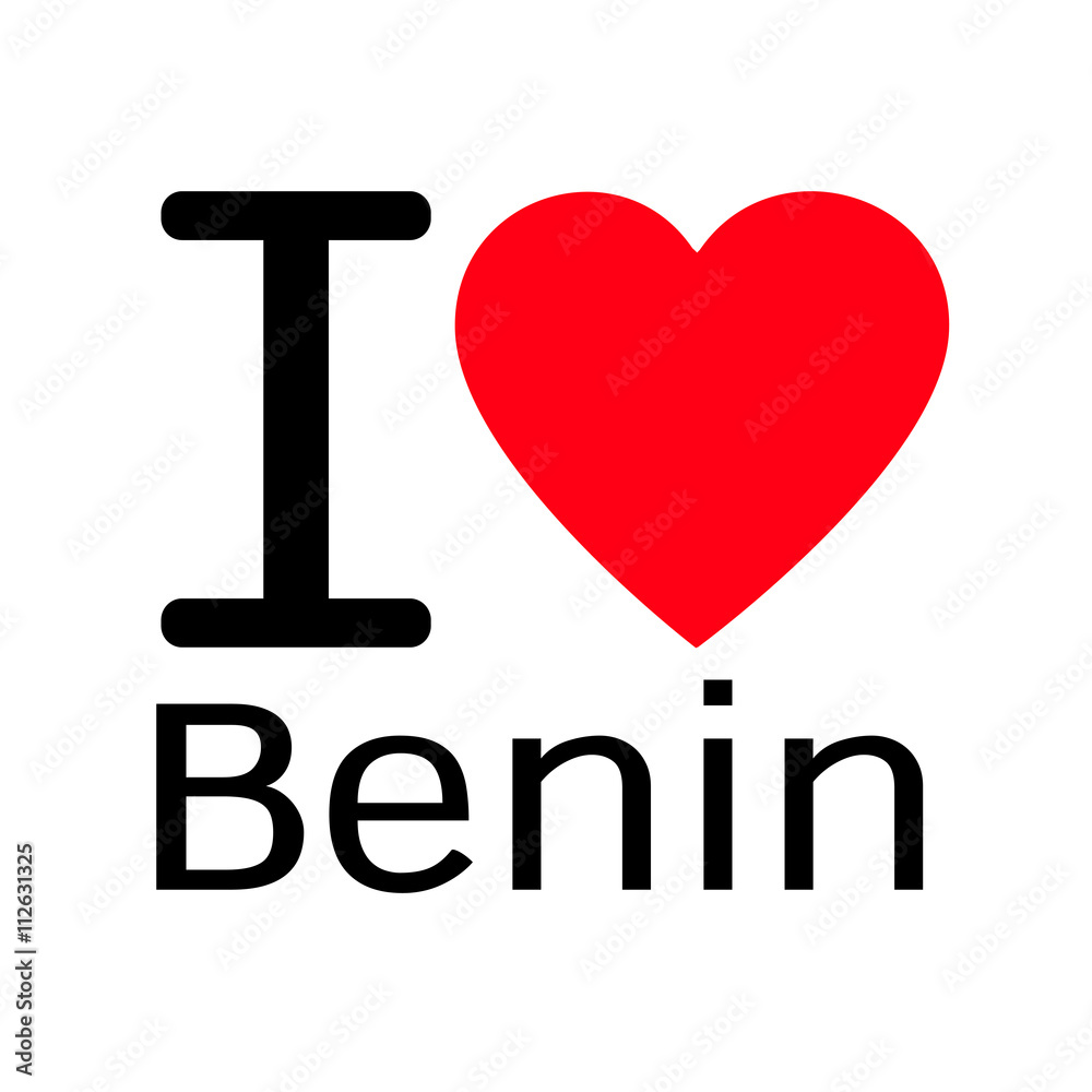 i love Benin lettering illustration design with heart sign i love Benin lettering illustration design with heart sign