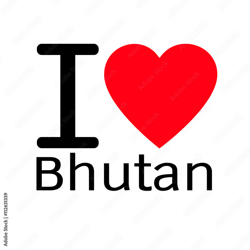 i love Bhutan lettering illustration design with heart sign i love Bhutan lettering illustration design with heart sign
