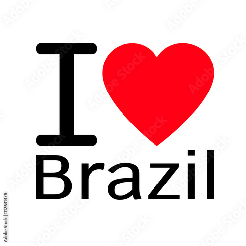 i love Brazil lettering illustration design with heart sign