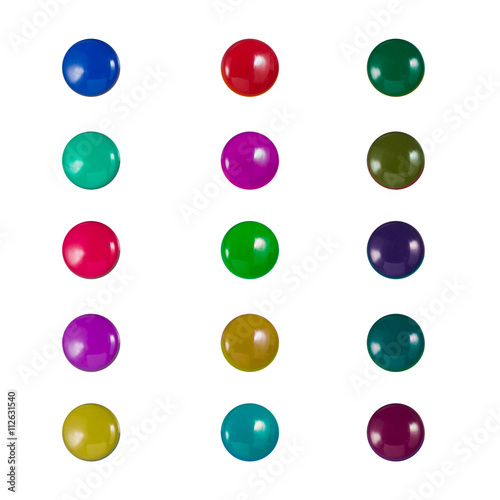 colorful magnets isolated on white background