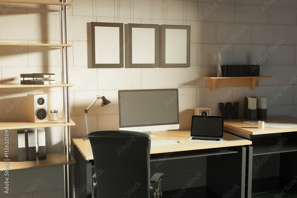 Creative designer workplace side Creative designer workplace side