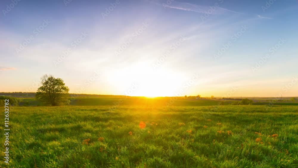 summer landscape with a sunset, 4K panoramic time-lapse summer landscape with a sunset, 4K panoramic time-lapse