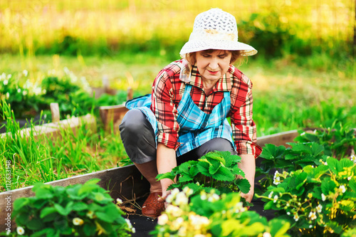 Woman in garden.